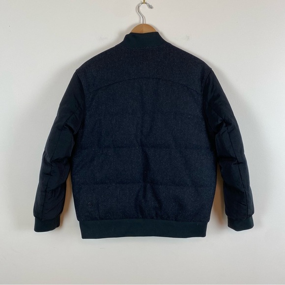 Lululemon Roam Far Wool Reversible Puffer Bomber Black/Heathered Black - Picture 4 of 15